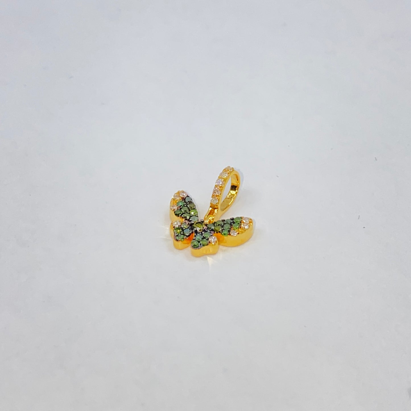 14K Lucky Butterfly Diamond Pendant