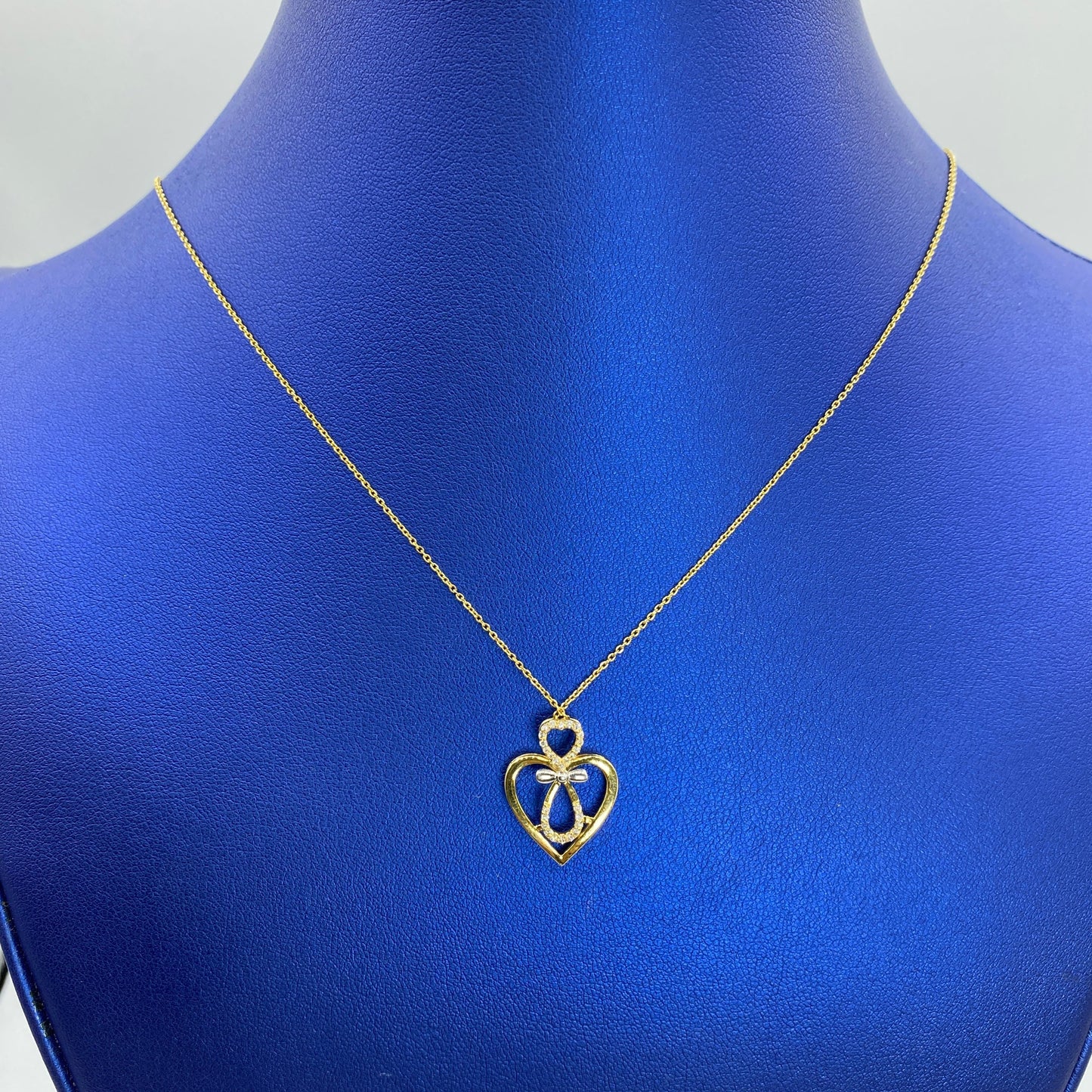 10K Gold and Diamond Heart Necklace