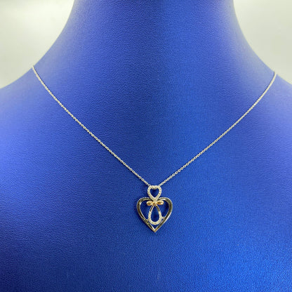 10K Gold and Diamond Heart Necklace