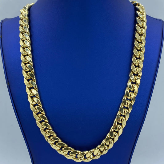 14K 12.4MM Cuban Link Chain 24"