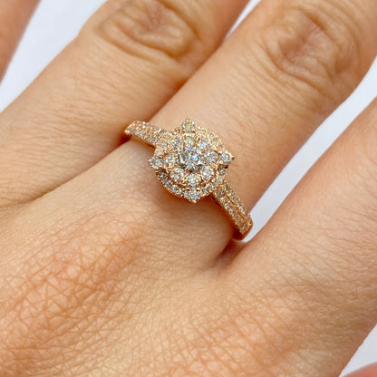 14K Brilliant Circle Diamond Engagement Ring