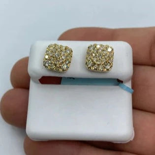 14K Swave Square Diamond Earrings