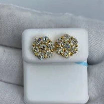 14K Flower Diamond Earrings 2.4ct