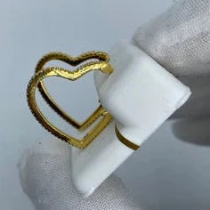 10K Heart Hoop Diamond Earrings