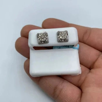 14K Castle Diamond Earrings Large