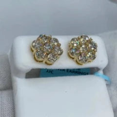14K Flower Diamond Earrings 5.3ct