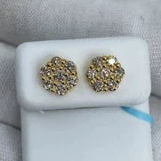 14K Flower Diamond Earrings 1.2ct