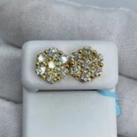 14K Flower Diamond Earrings 2.6ct