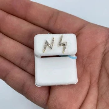 14K Lightning Diamond Earrings