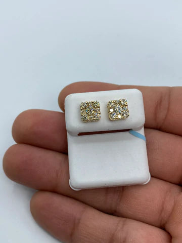 14k Square Stud Earrings 1.3ct