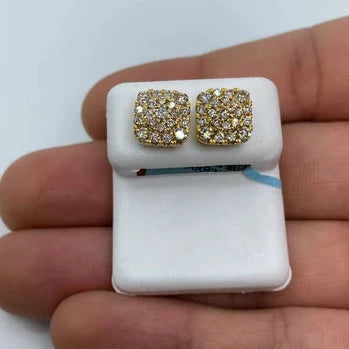 14K Elite Square Diamond Earrings