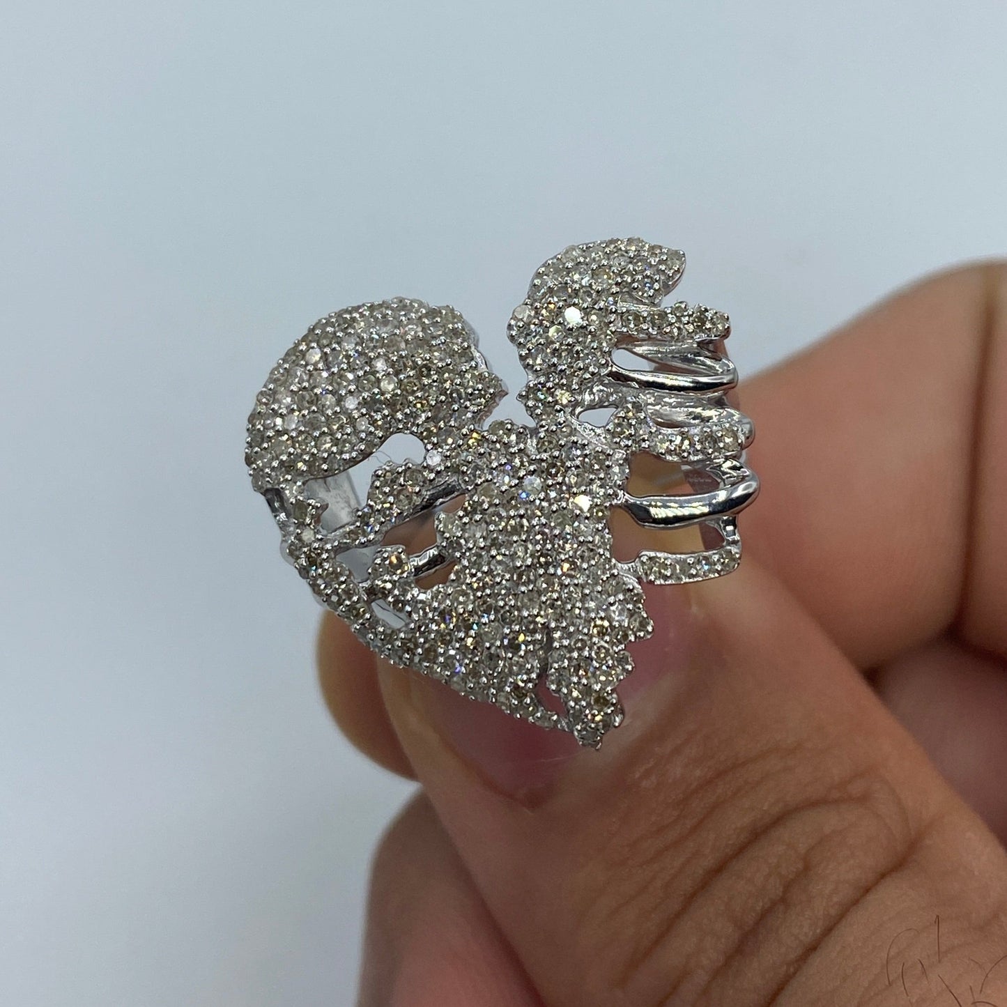 14K Zombie Heart Diamond Ring