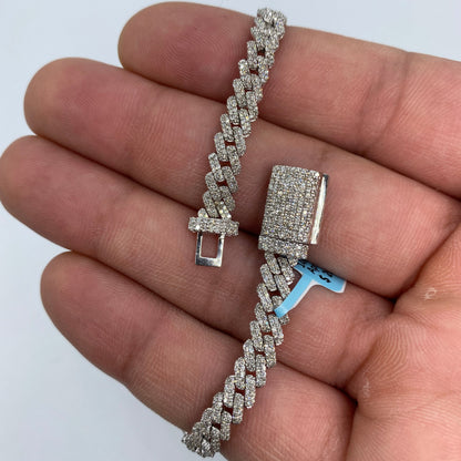 14K 5.5MM Cuban Link Diamond Bracelet 7"