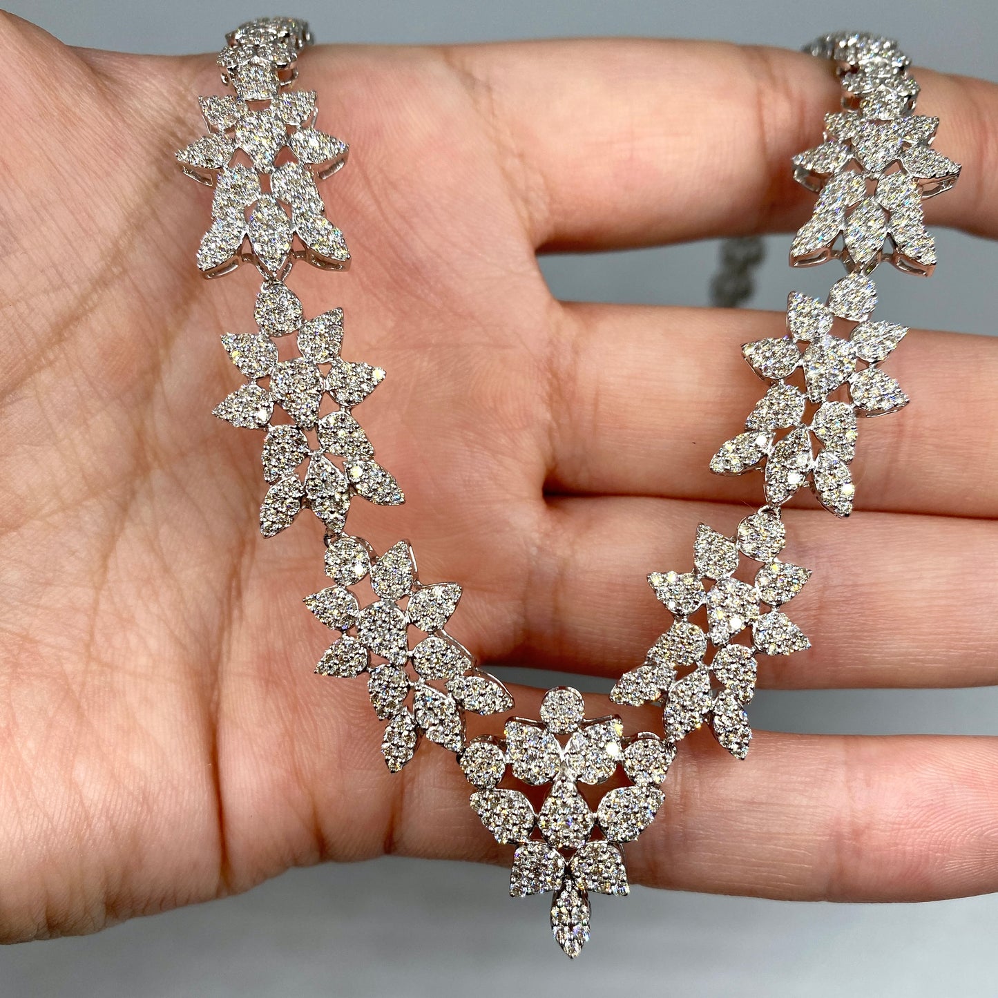 14K Icy Bloom Diamond Necklace