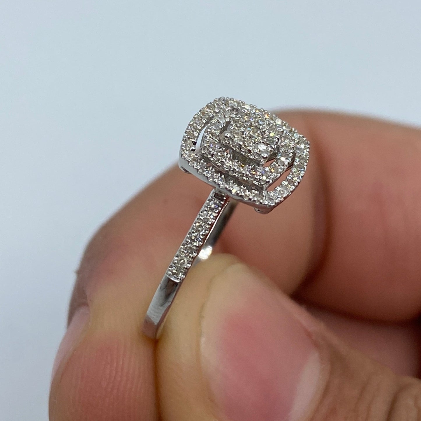 14K Square Gap Diamond Engagement Ring