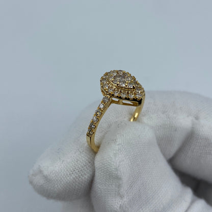 14K Small Pear Shape Diamond Engagement Ring