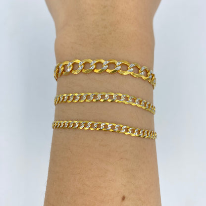10K Solid Two-Tone Flat Cuban Link Anklet
