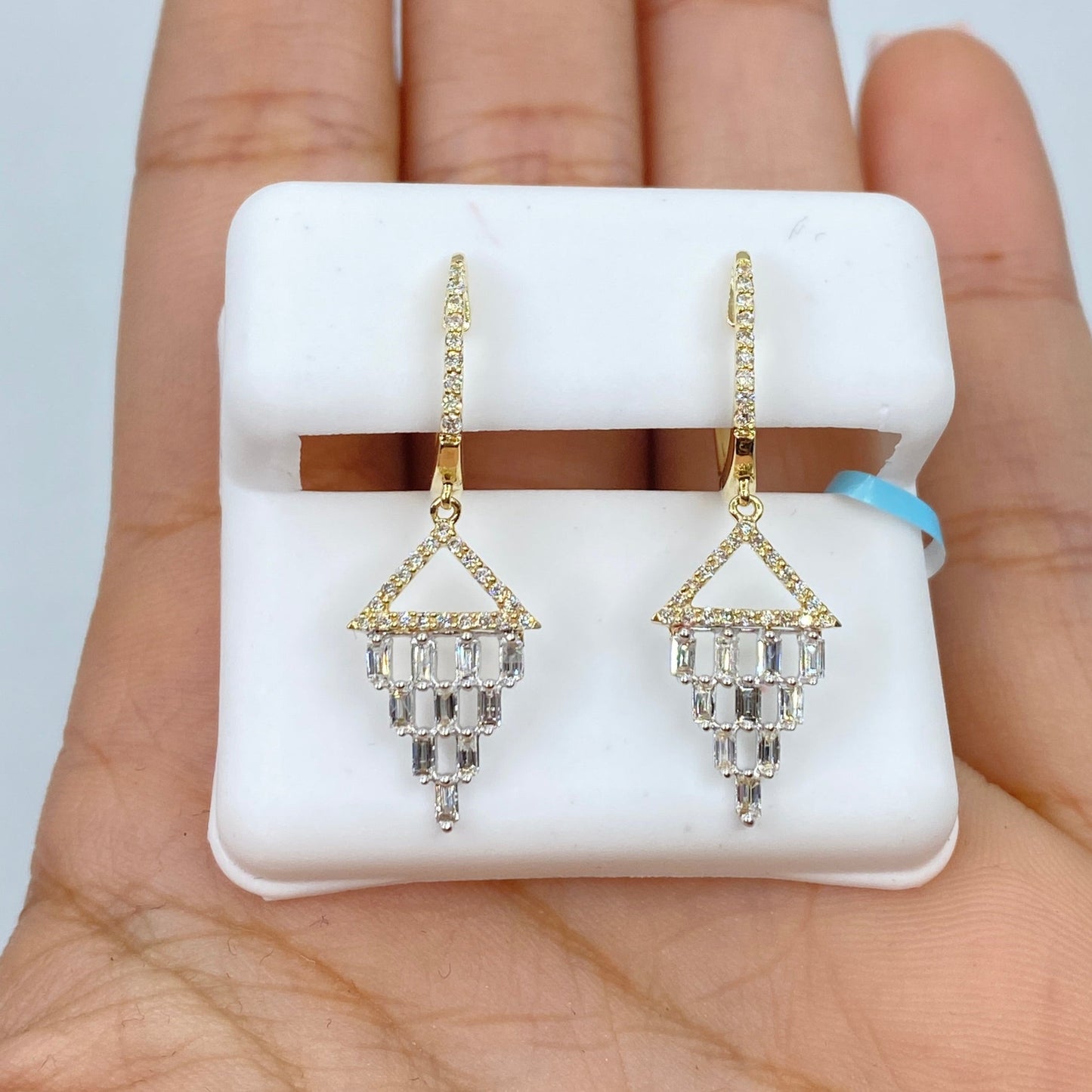 14K Chandelier Diamond Drop Earrings