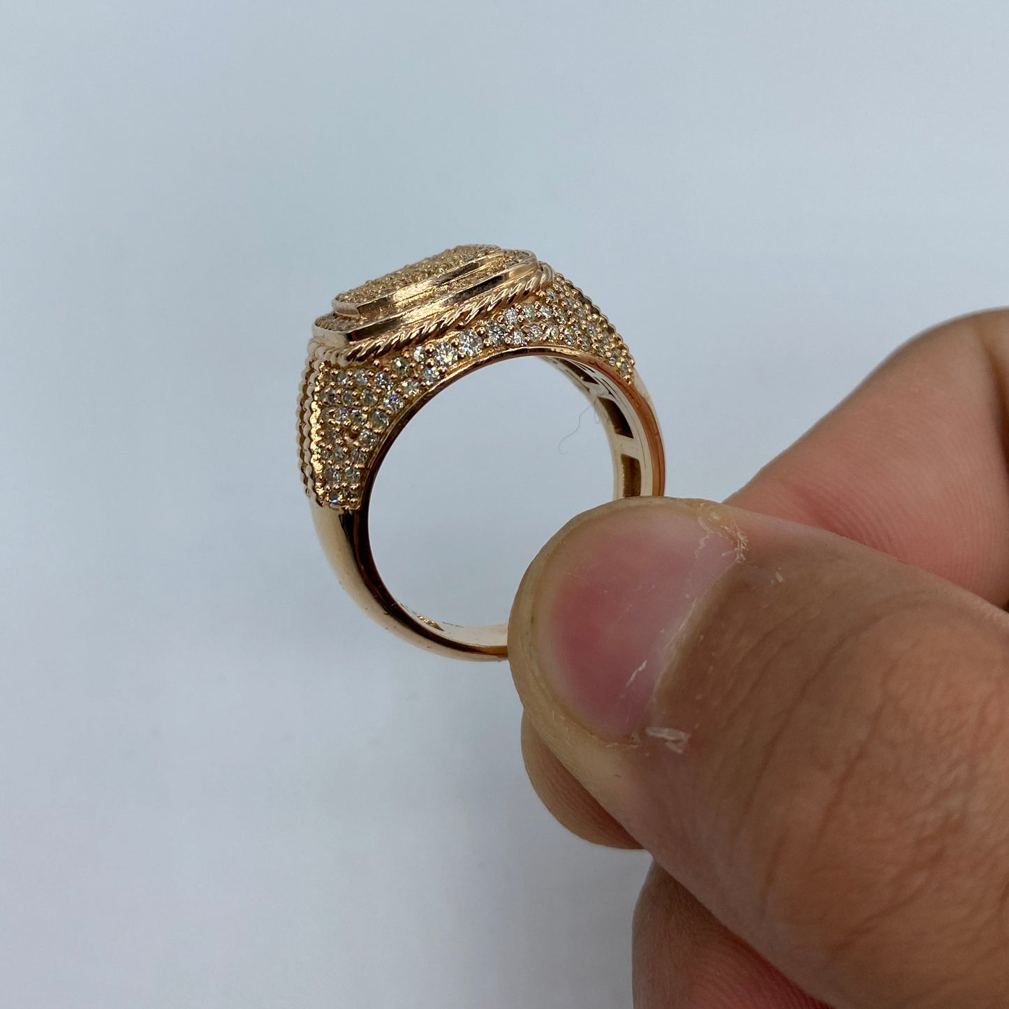 14K London Square Diamond Ring