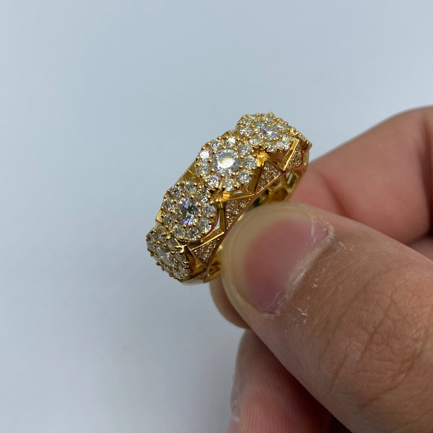 14K Space Flower Diamond Ring 3.5ct