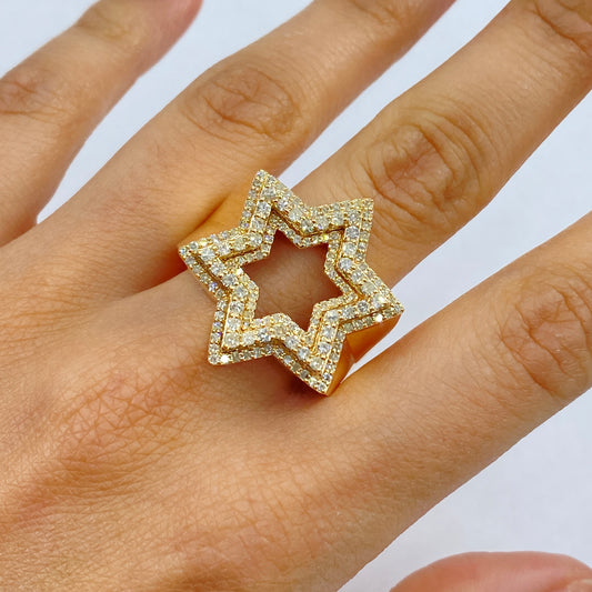 14K Super Star Diamond Ring