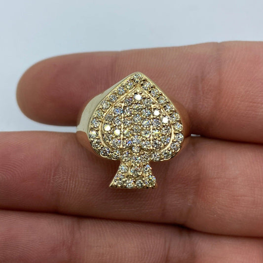 10K Lucky Spade Diamond Ring