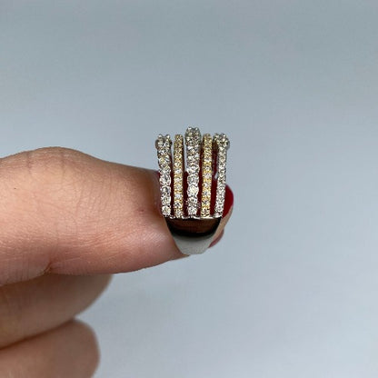 14K Two-Tone Stacked Diamond Ring