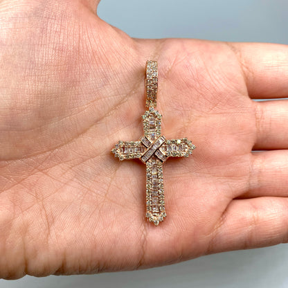 14K Diamond Latin Cross Pendant