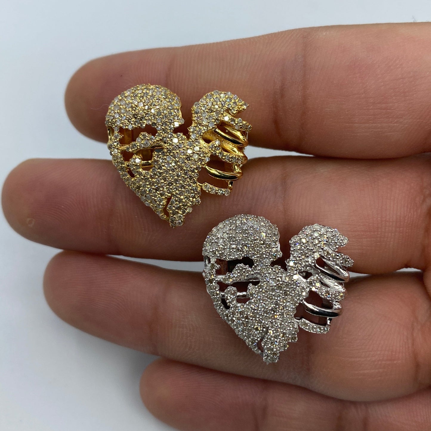 14K Zombie Heart Diamond Ring