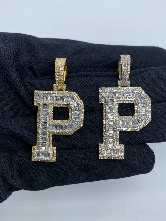 Initial P Baguette Pendant