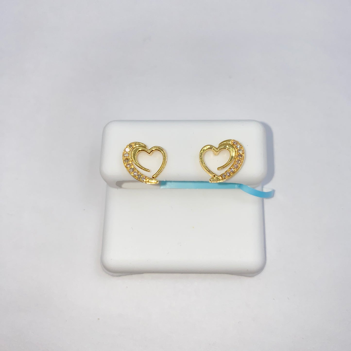 14K Protect Heart Diamond Earrings