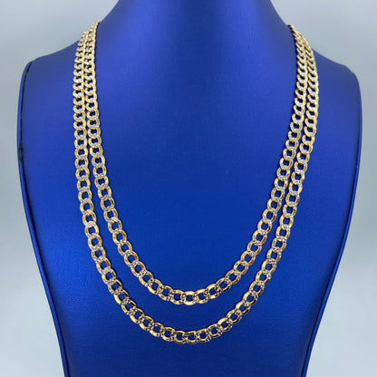 14K 6.5MM Two Tone Cuban Link Chain 22-24"