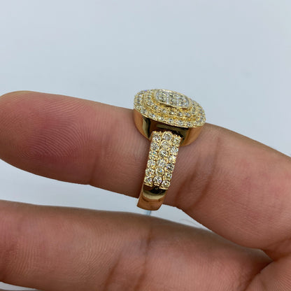 14K Square Madrid Diamond Ring
