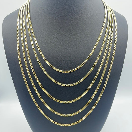 14K Gold 3MM Miami Cuban Link Chain 18-26”