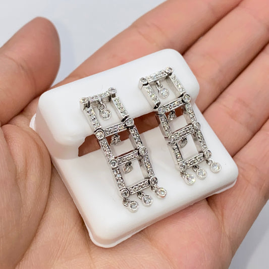 18K Chandelier Diamond Earrings