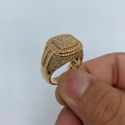 14K London Square Diamond Ring