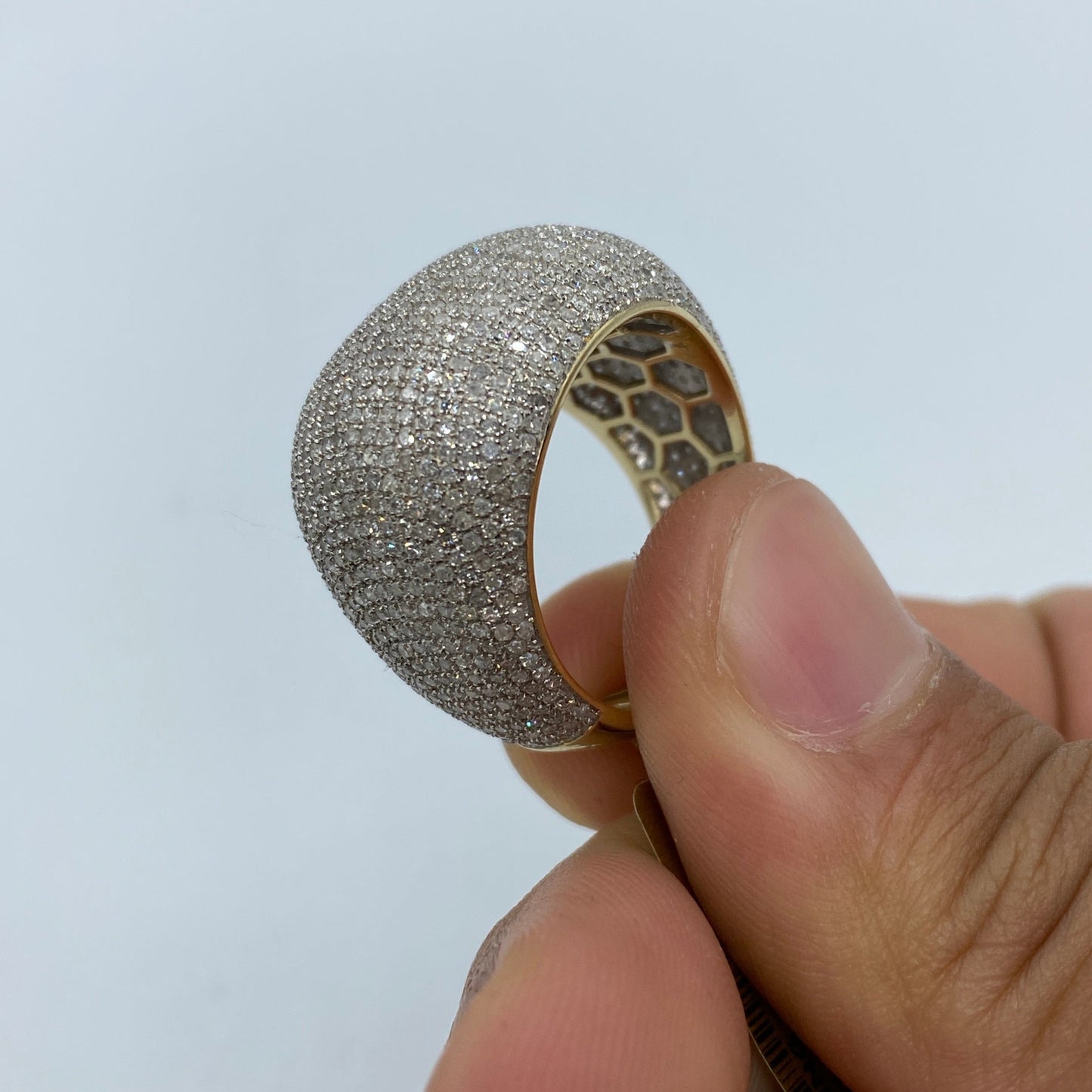 10K White Gold Dome Diamond Ring