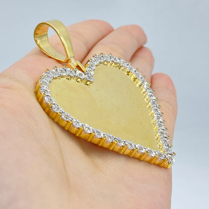 10K Adore Heart Diamond Photo Pendant