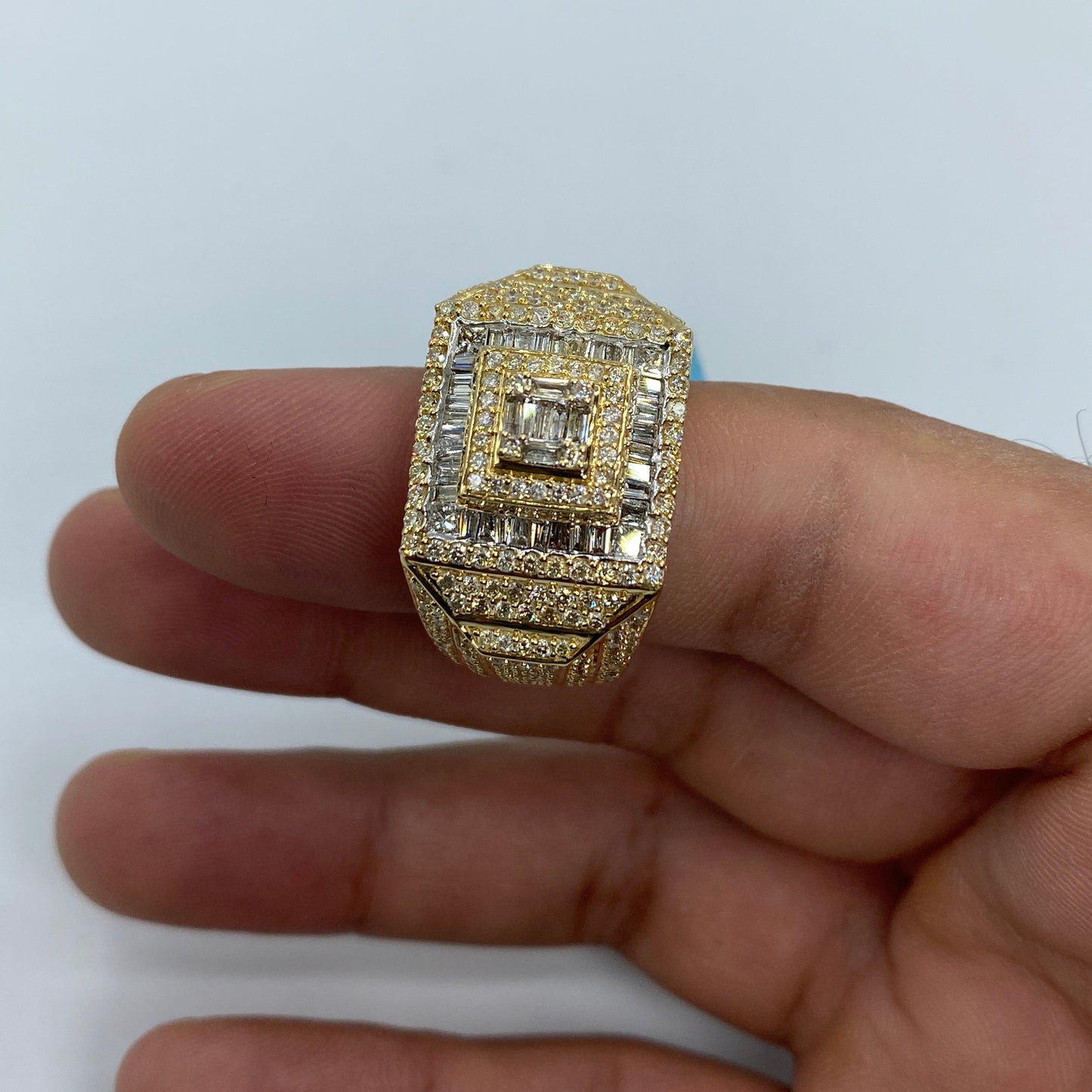 14K Diamond Baguette Power Ring