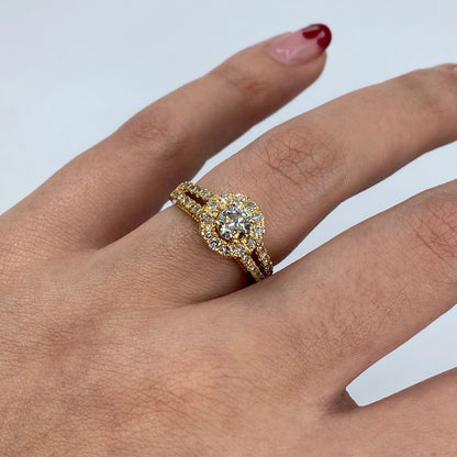 14K Adore Halo Circle Diamond Engagement Ring