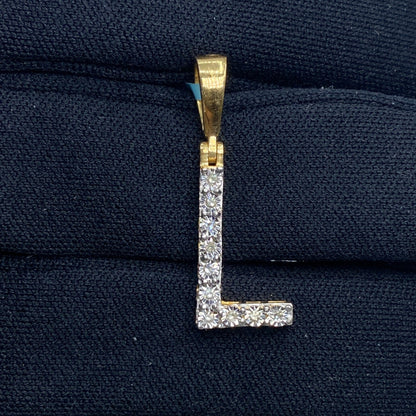 14k Single Stone Initial L Pendant