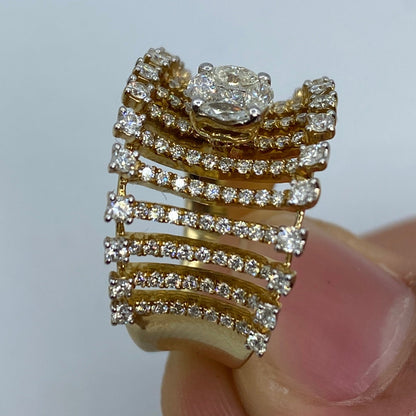 14K Large Center Stone Diamond Ring