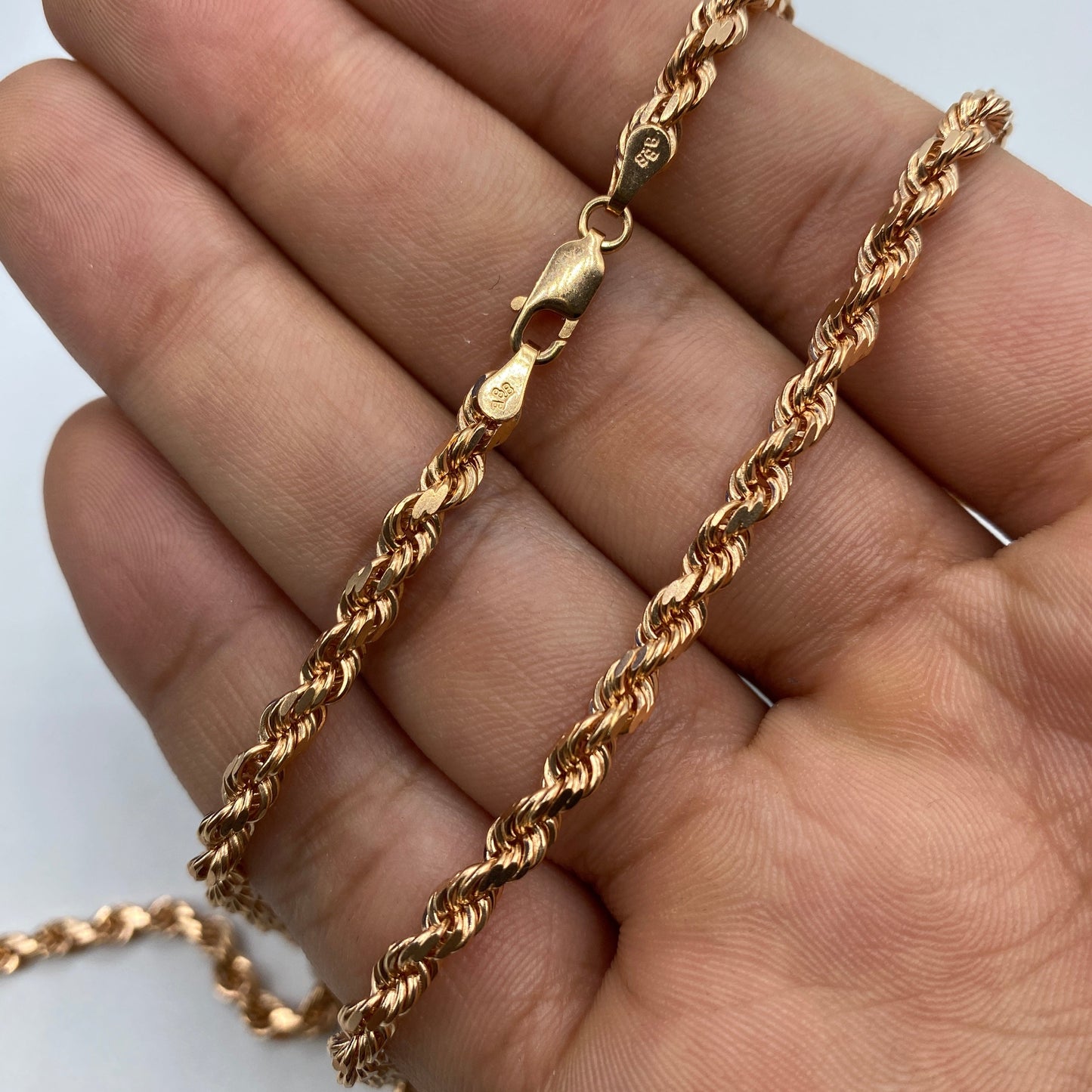 14K Rose Gold 4.2MM Rope Chain 18-22"