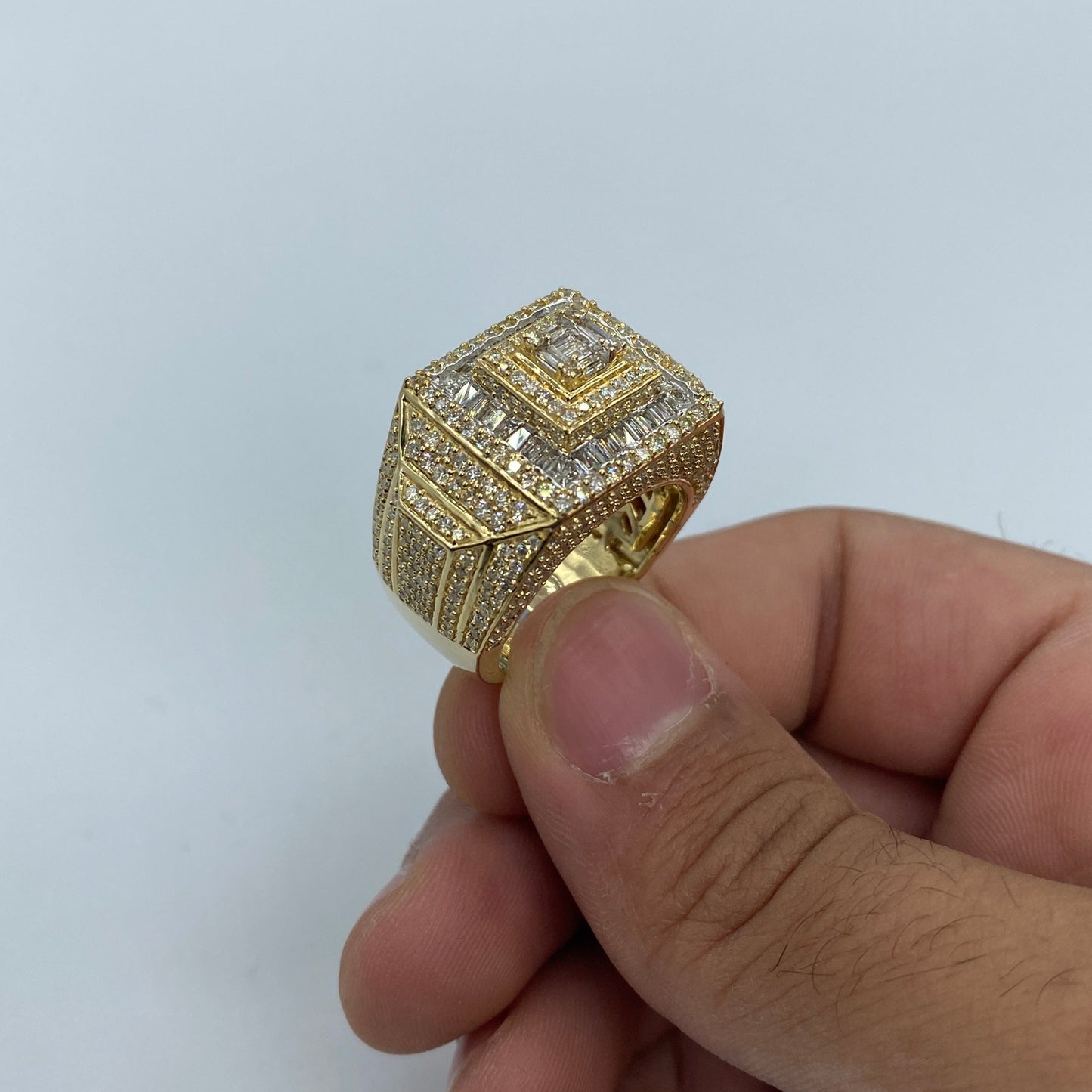 14K Diamond Baguette Power Ring