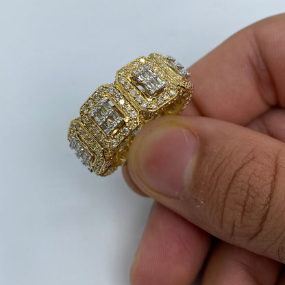 14K Eternity Diamond Baguette Square Ring