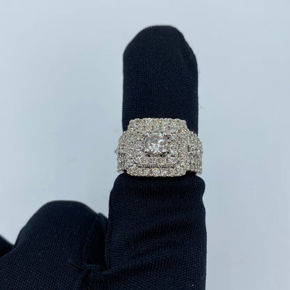 14K Jumbo Square Halo Diamond Engagement Ring