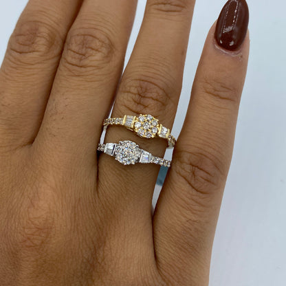 14K Diamond Baguette Engagement Ring
