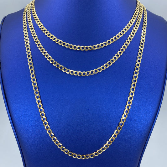 10K Gold 5MM Cuban Link Chain 16-24"