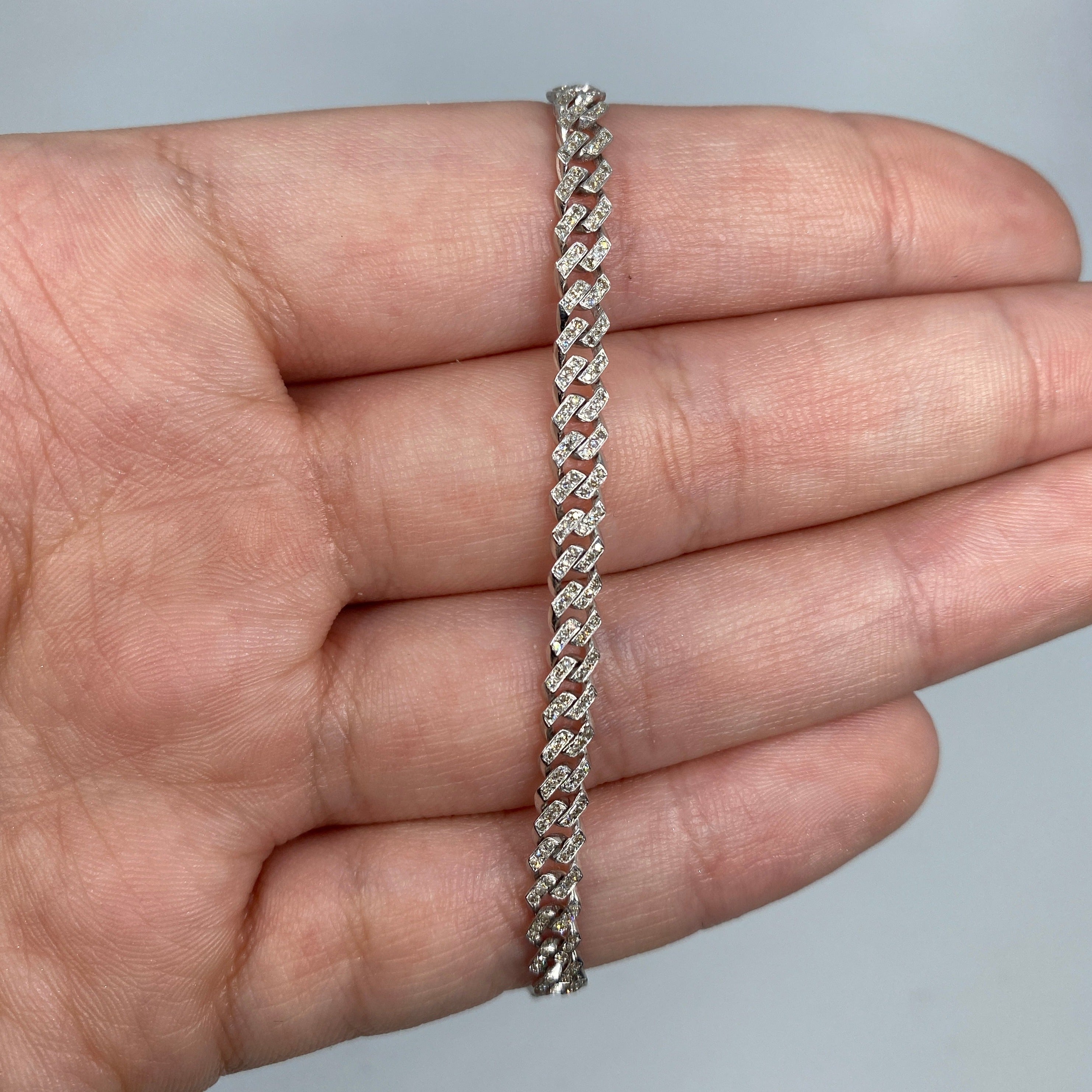 10K 4.5MM Diamond Cuban Link Bracelet 6.5-8