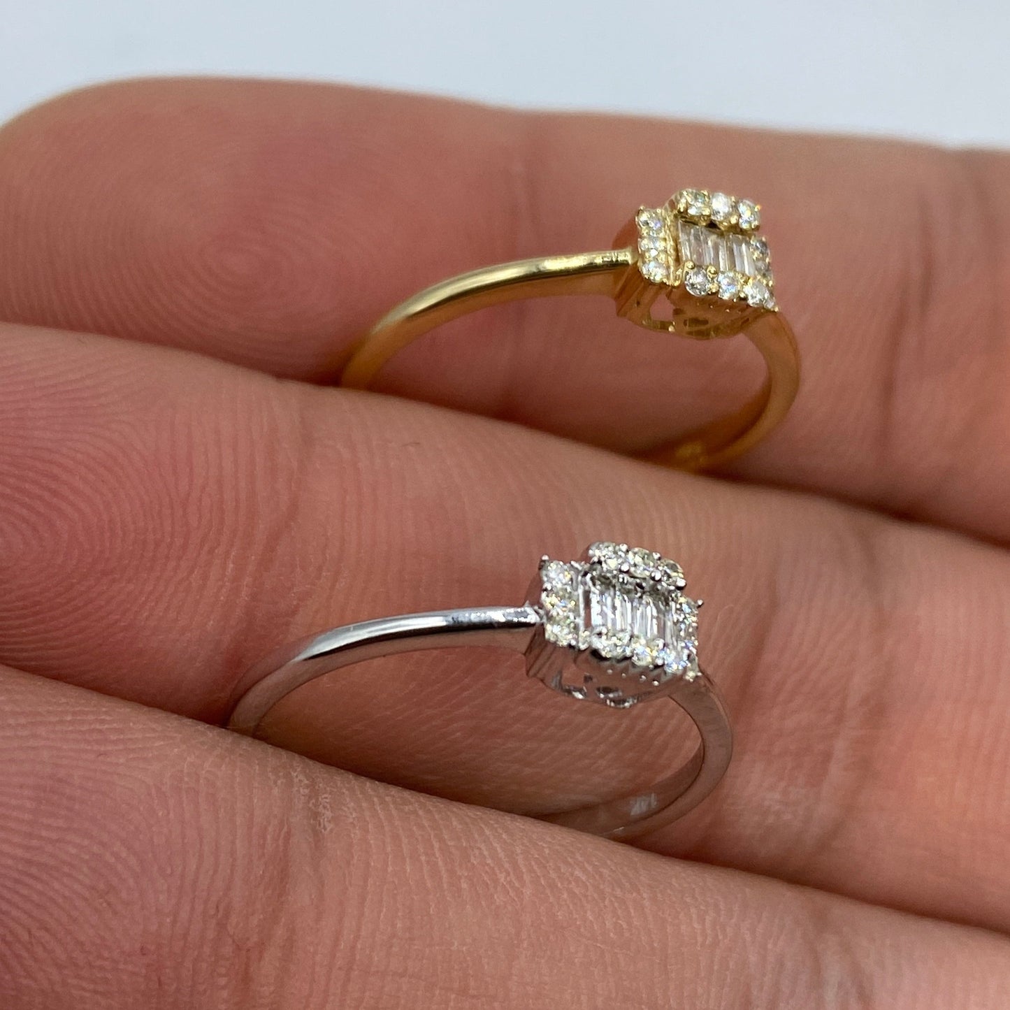 14K Minimal Diamond Baguette Engagement Ring